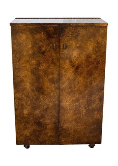 Burlwood Lane Alta Vista Art Deco Style Light Up Bar Cart Cabinet