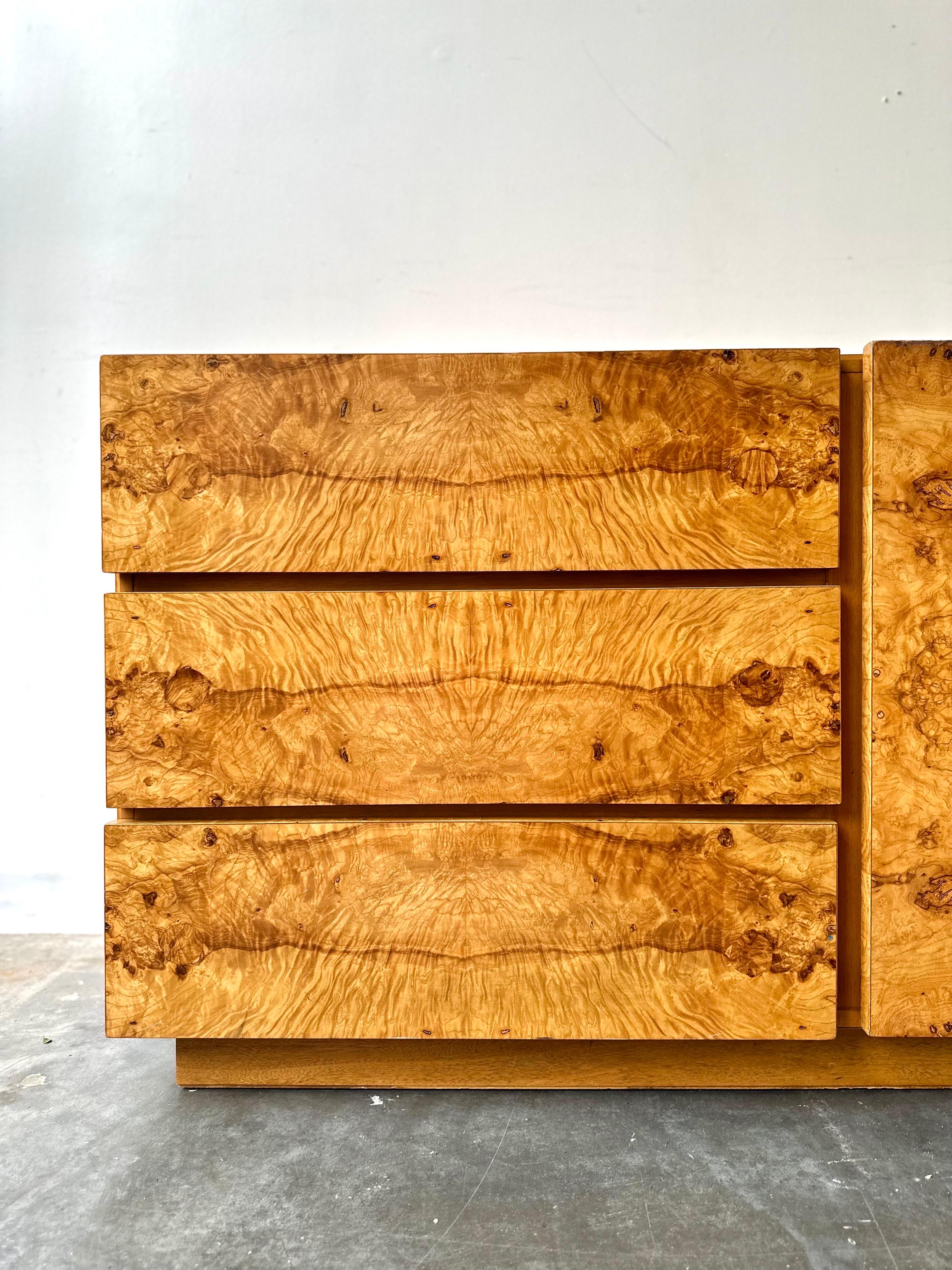 Woodwork Burlwood Lowboy Dresser by Lane 