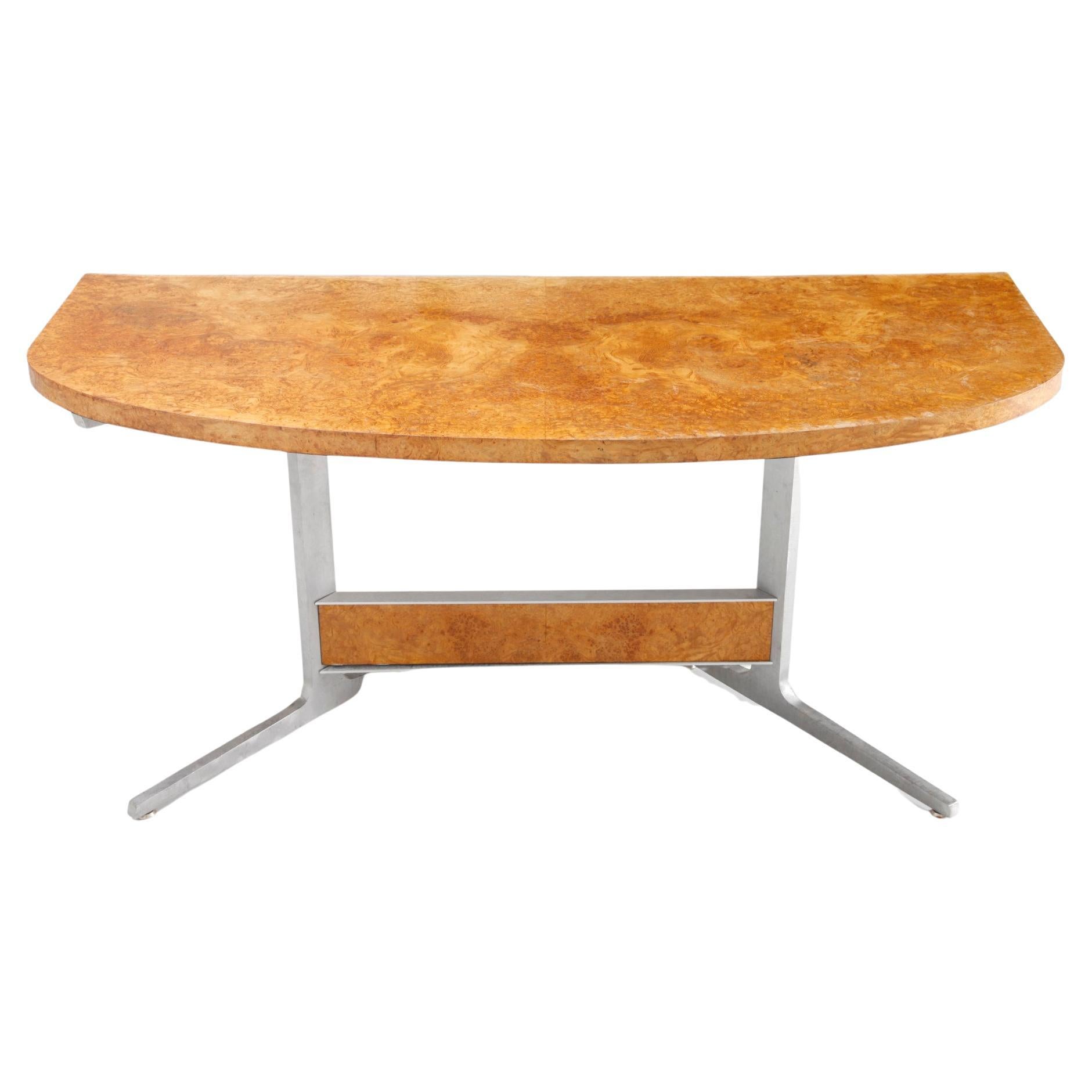 Burlwood Mid-Century Modern Floating Desk, Console, 1960s, France