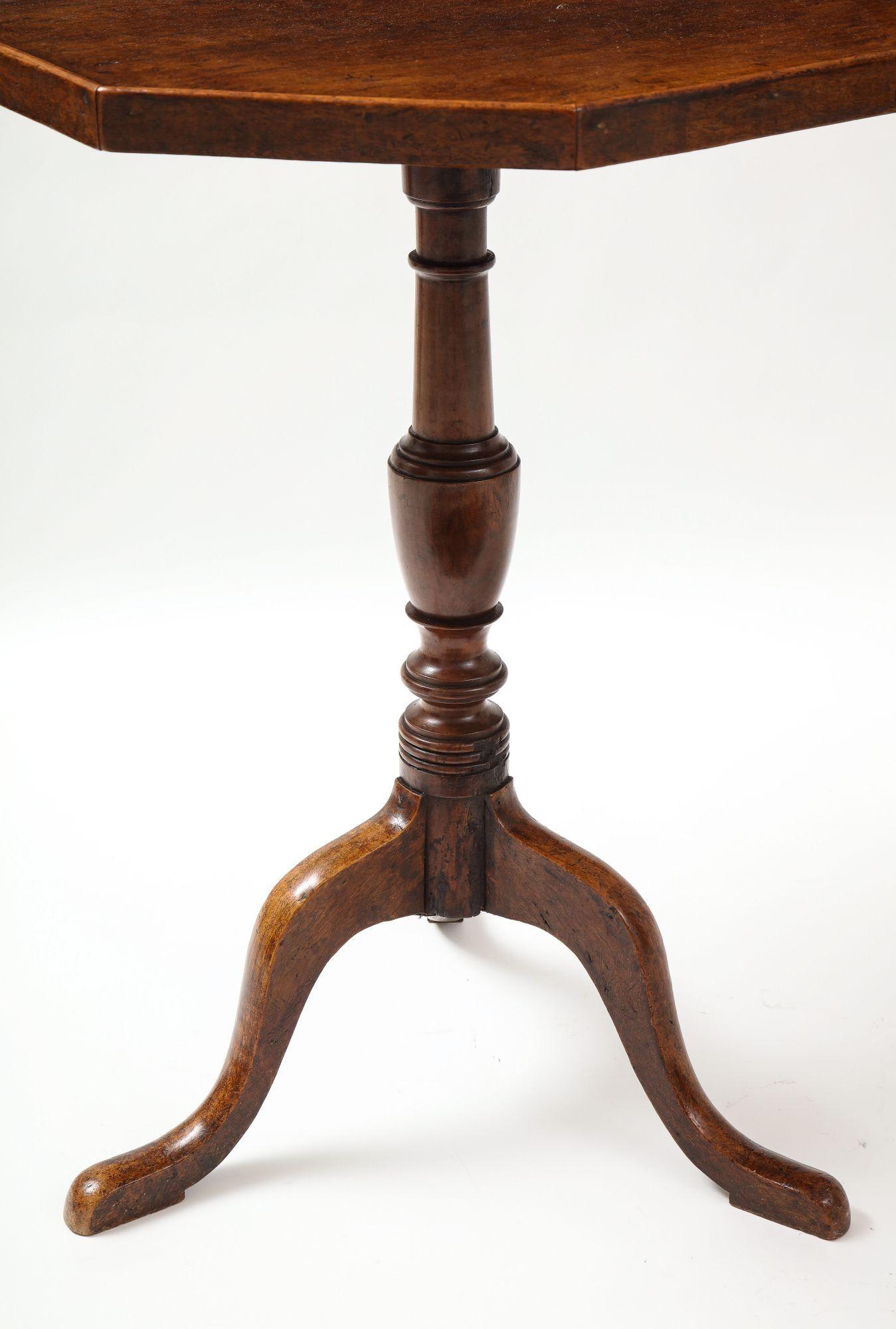 Burlwood Octagonal Tripod Table 3