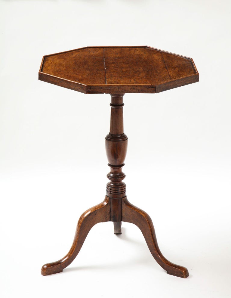 Burlwood Octagonal Tripod Table For Sale at 1stDibs