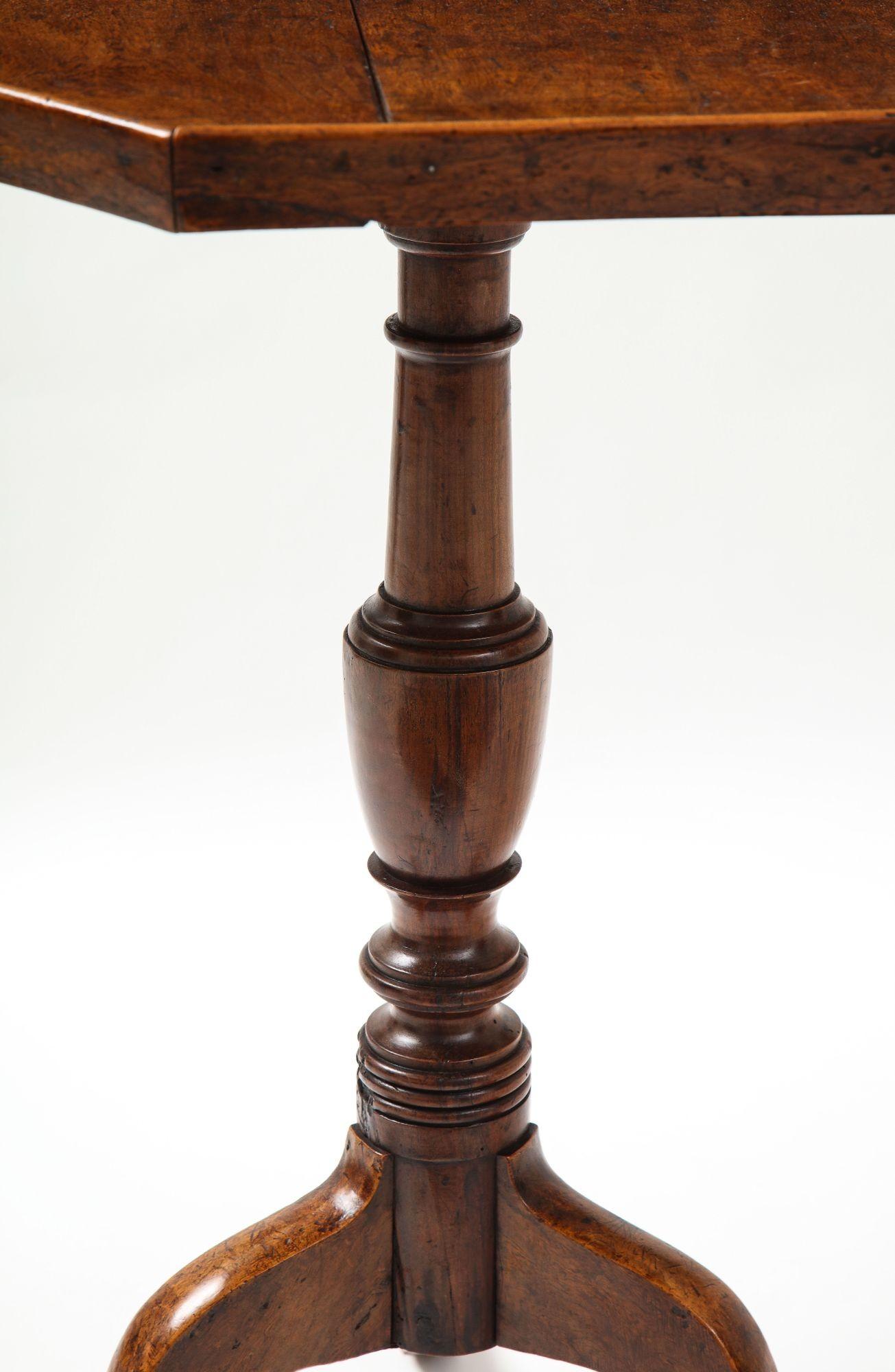 Burlwood Octagonal Tripod Table In Good Condition In Greenwich, CT