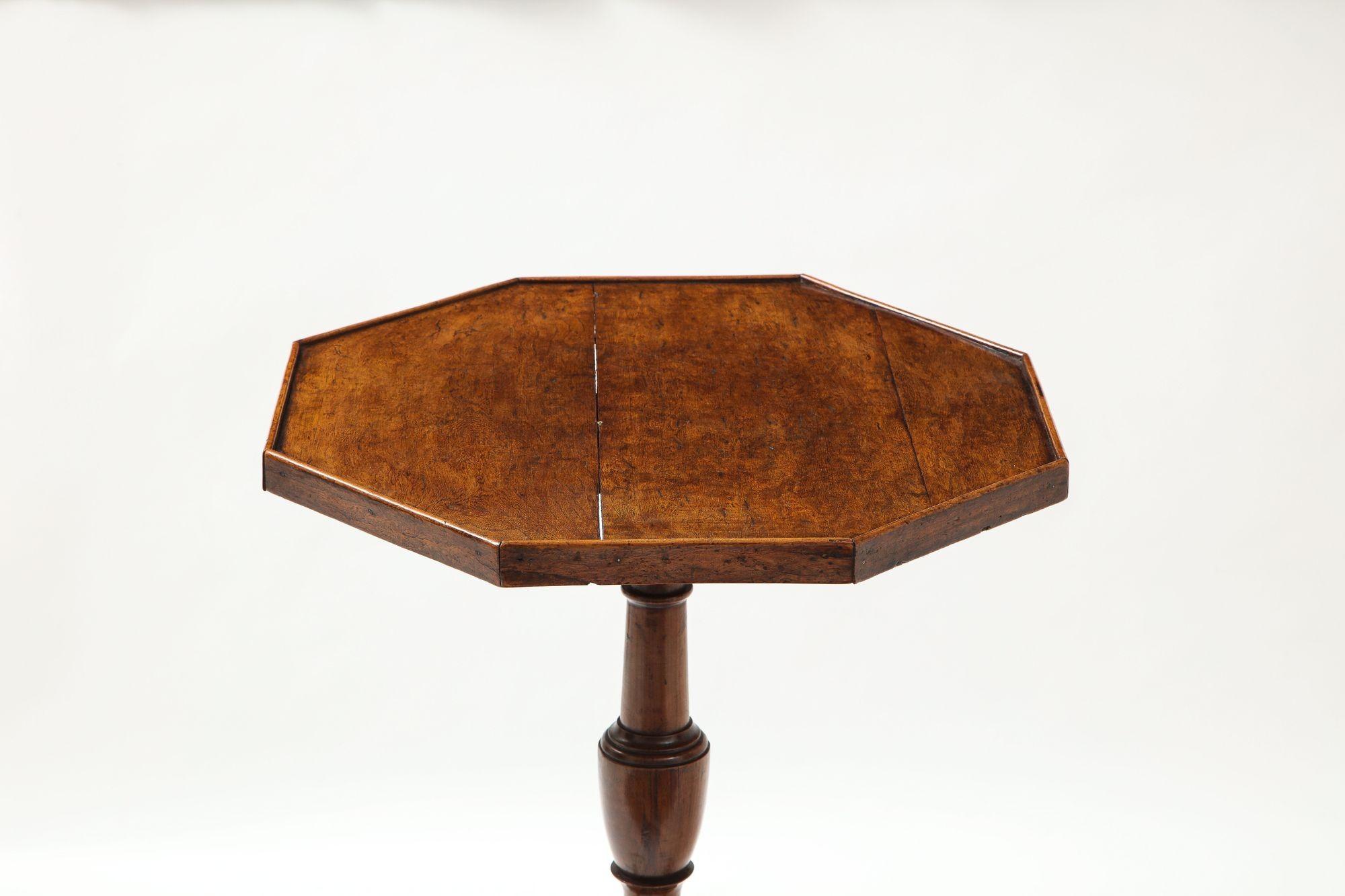 Late 18th Century Burlwood Octagonal Tripod Table