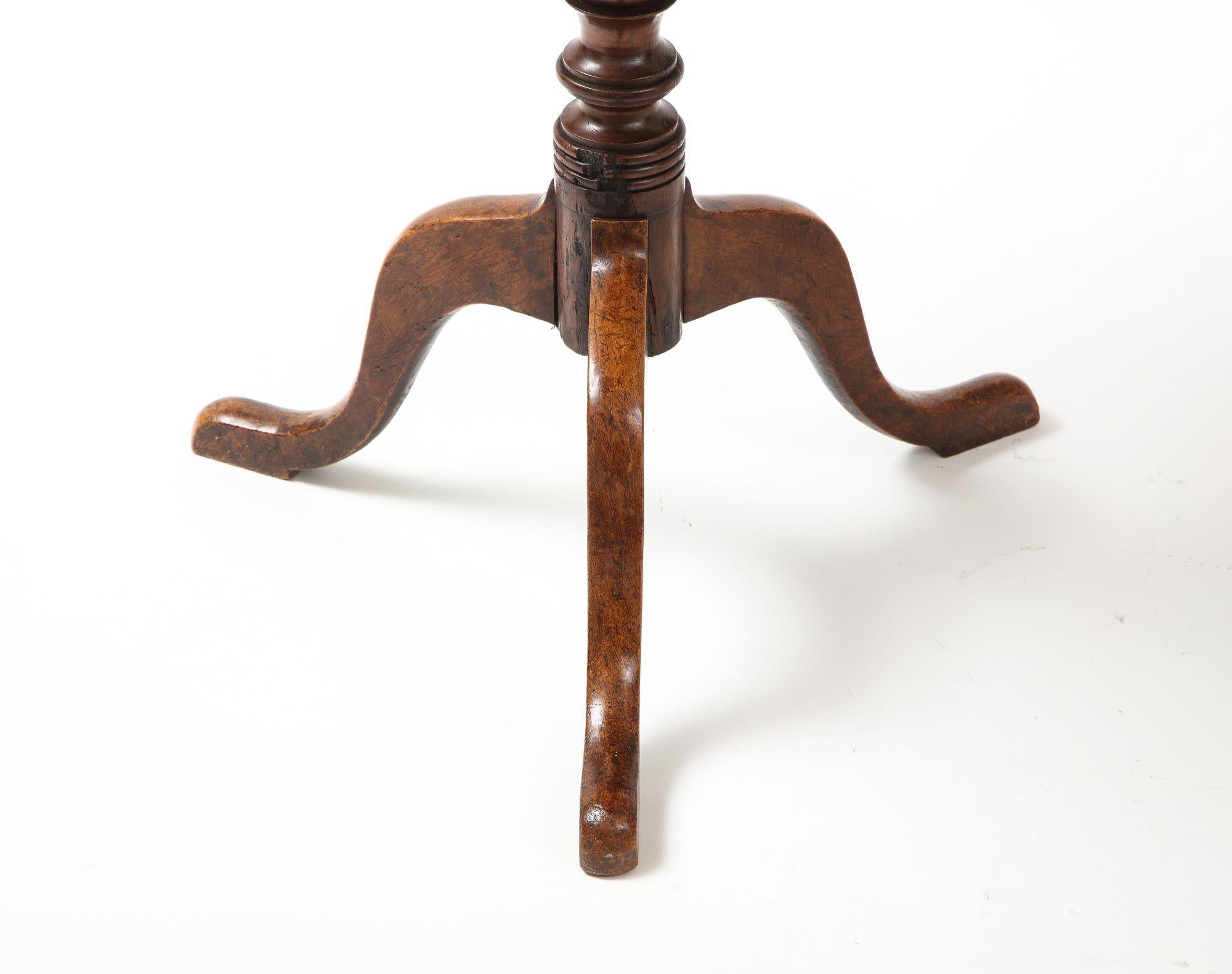 Fruitwood Burlwood Octagonal Tripod Table