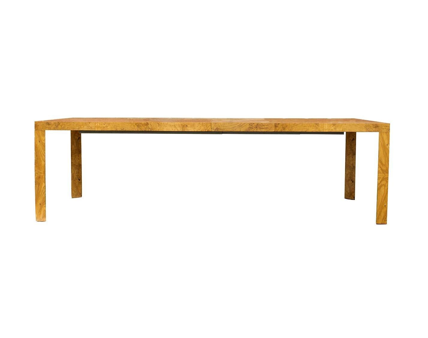 Burlwood Parsons Dining Table with 2 Leaves by Dunbar For Sale 9