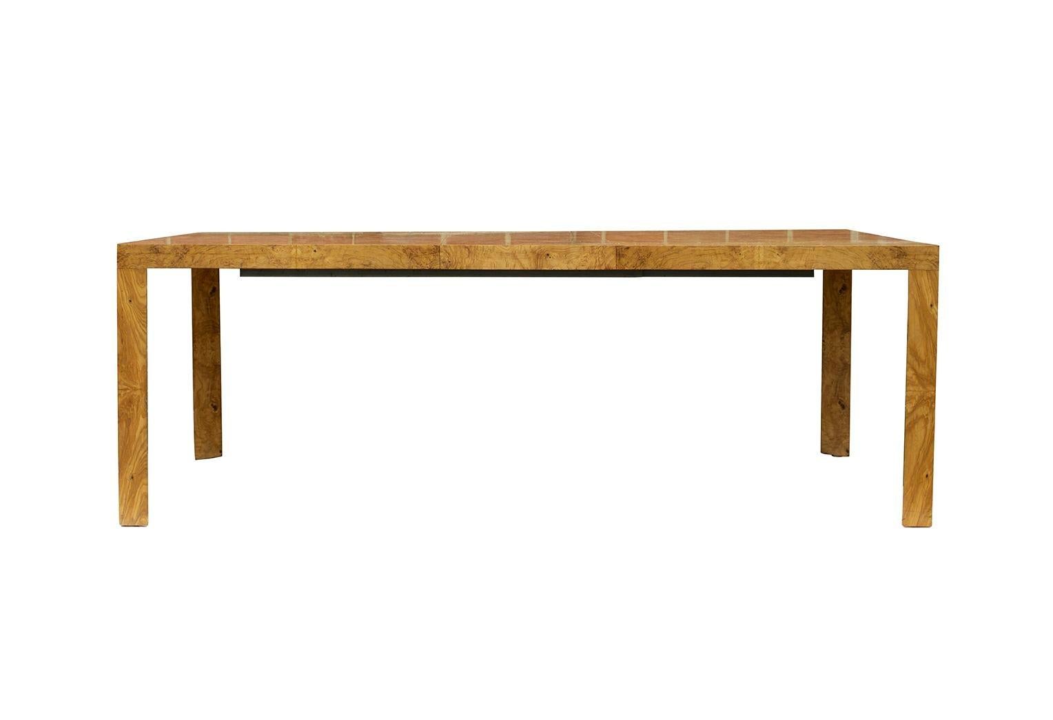 Burlwood Parsons Dining Table with 2 Leaves by Dunbar For Sale 13
