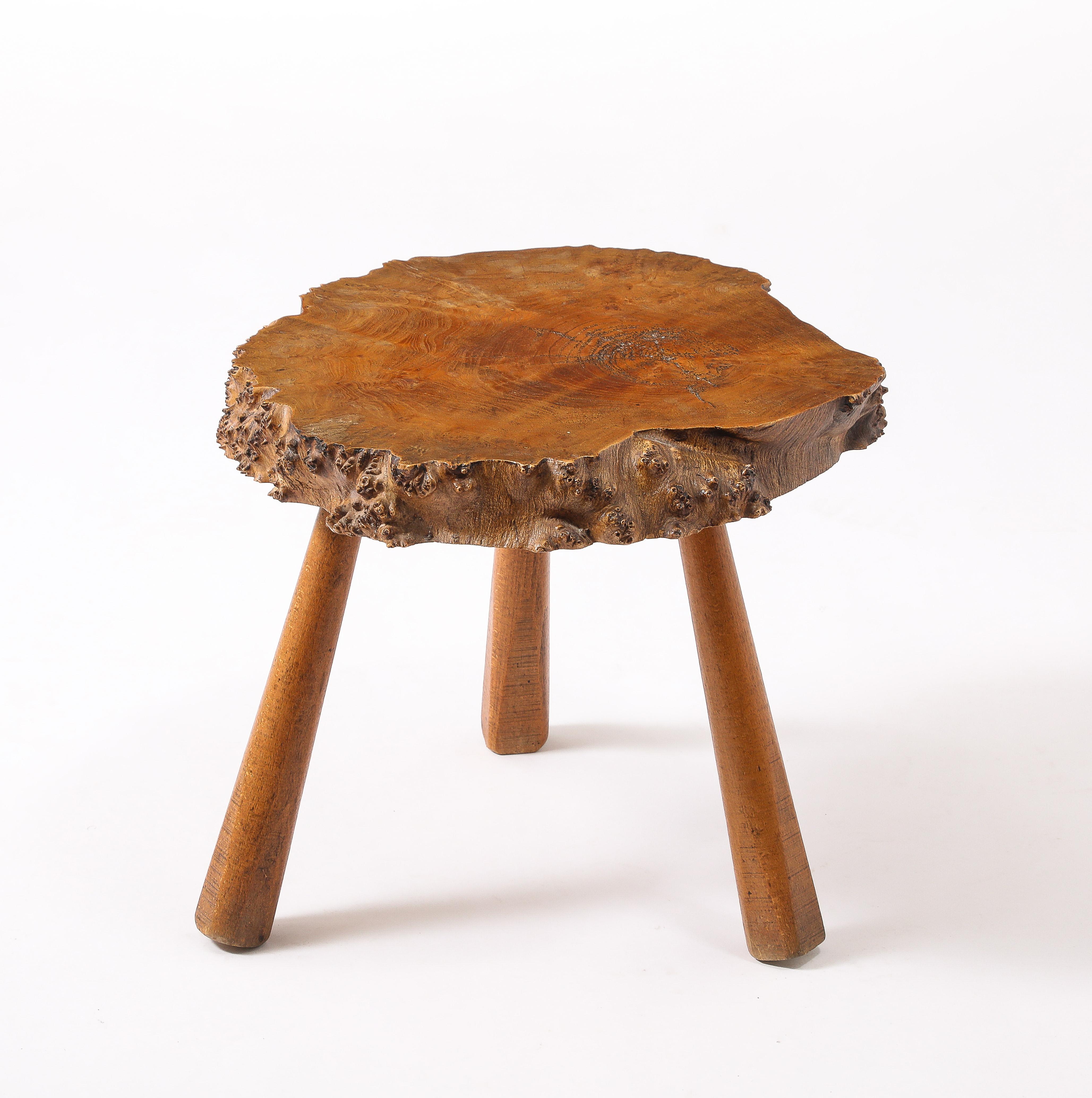 Burlwood Side Table, France 1950's For Sale 4
