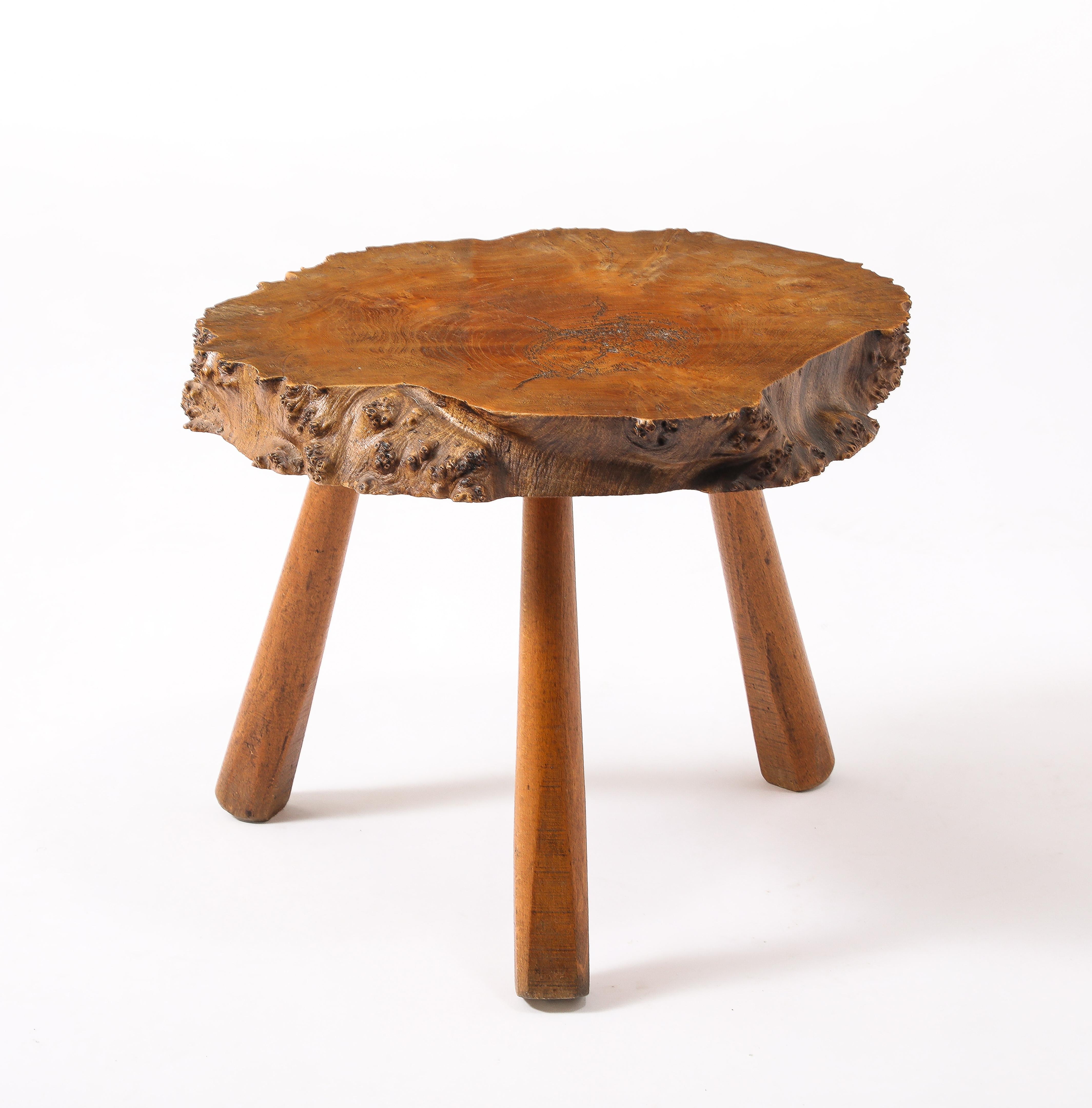 Burlwood Side Table, France 1950's For Sale 2