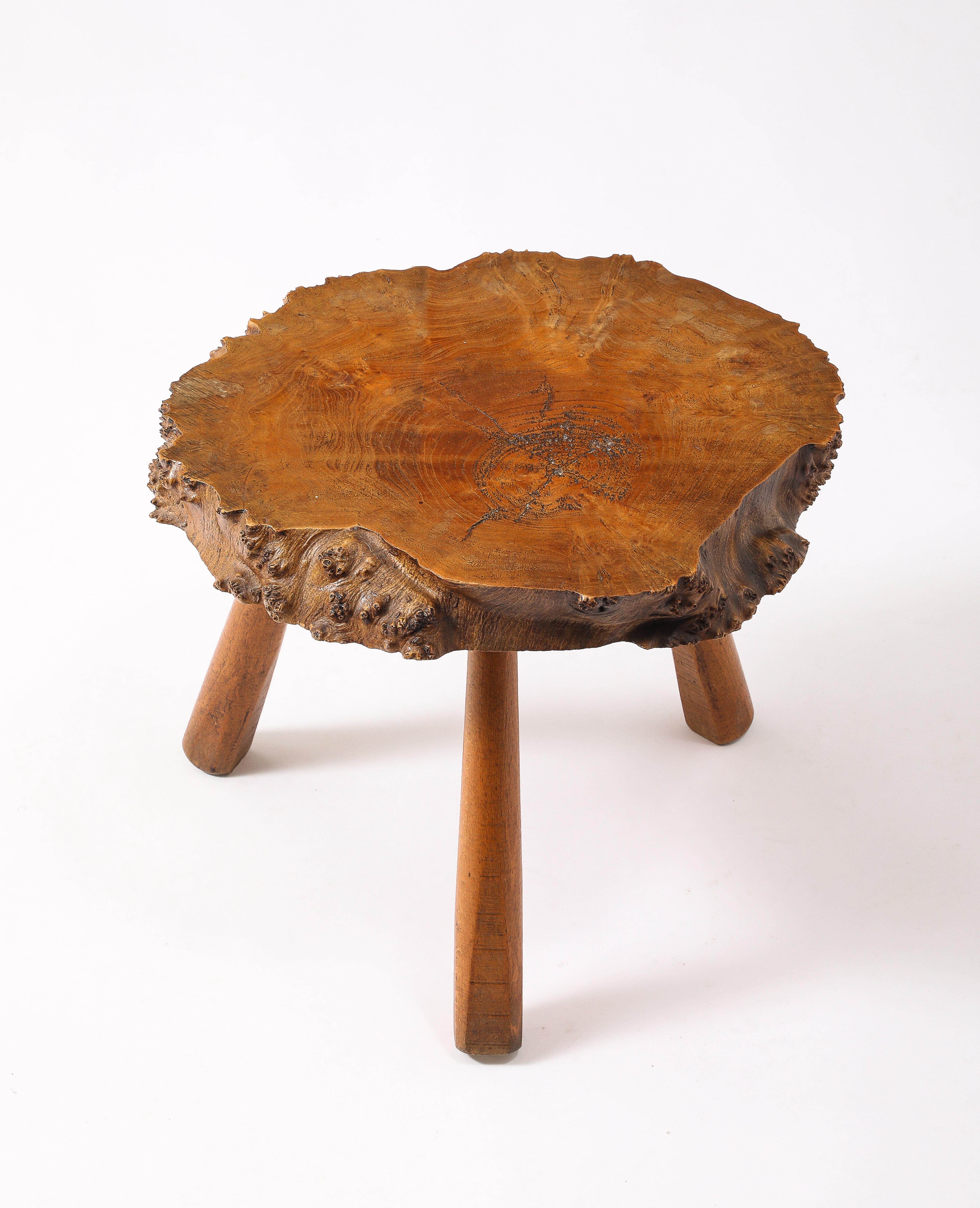 Burlwood Side Table, France 1950's For Sale 3