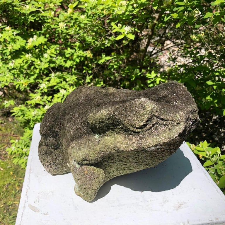 Burly Old Japanese Stone Frog Brings Joy to Your Heart, Garden and Soul For Sale at 1stdibs
