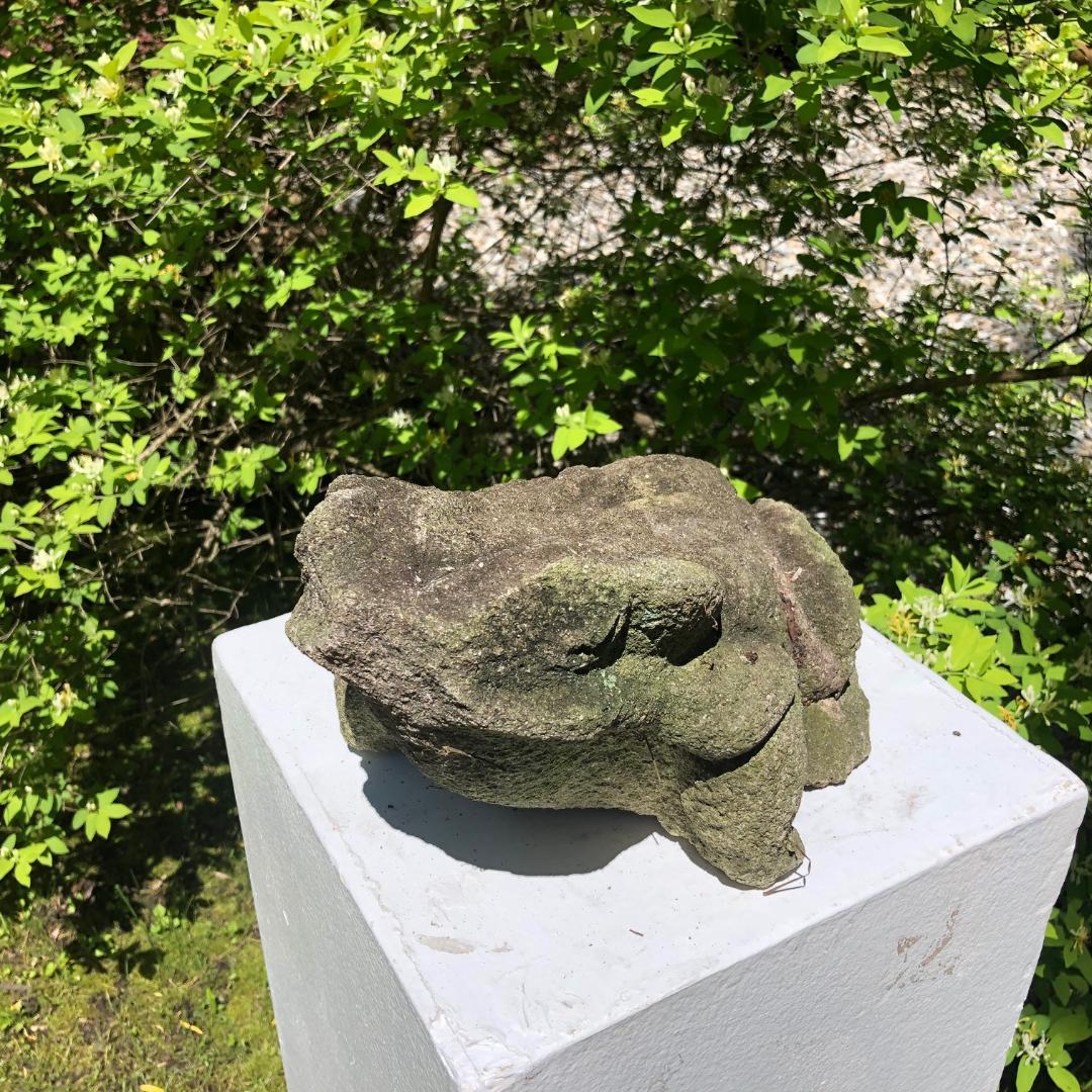 Granite Burly Old Japanese Stone Frog Brings Joy to Your Heart, Garden and Soul