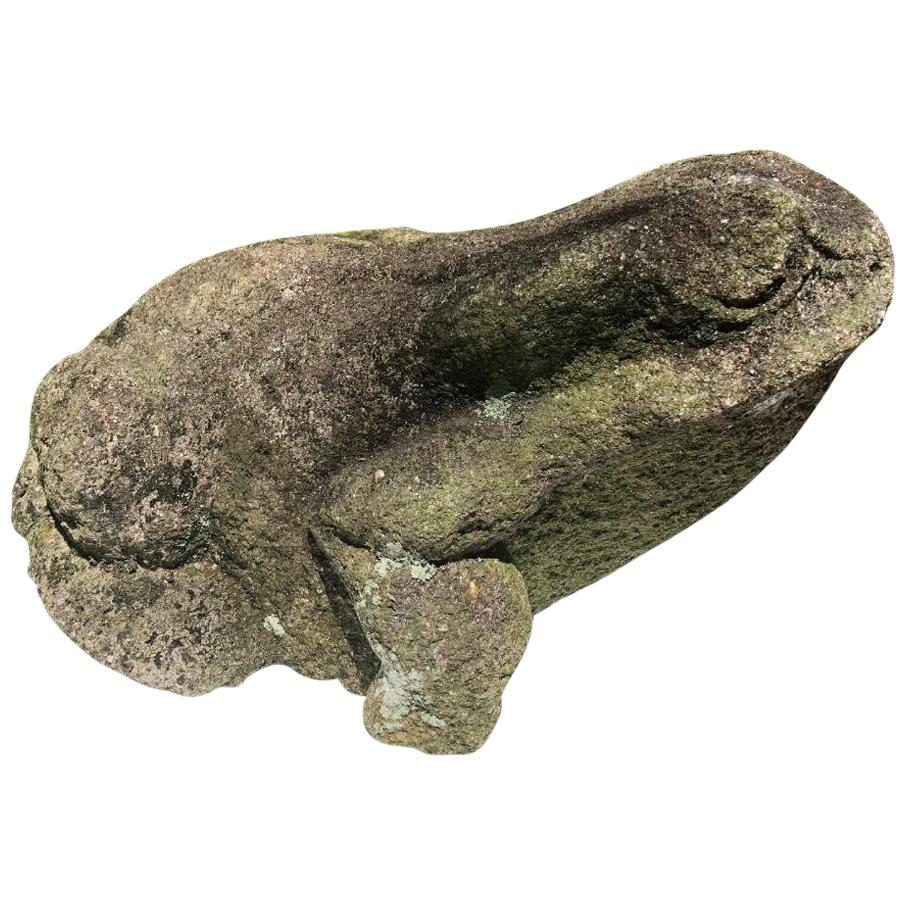 Burly Old Japanese Stone Frog Brings Joy to Your Heart, Garden and Soul