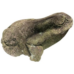 Antique Burly Old Japanese Stone Frog Brings Joy to Your Heart, Garden and Soul