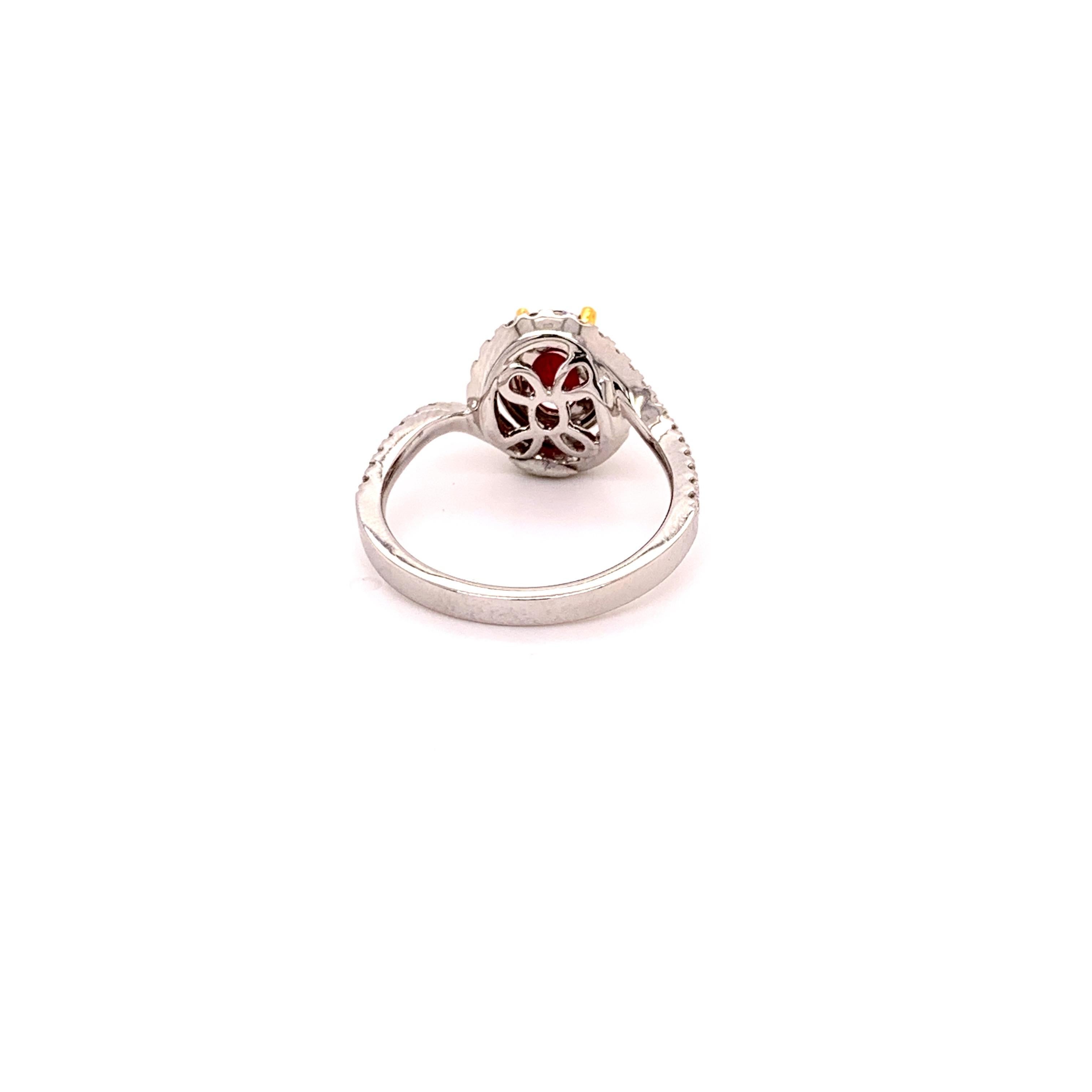 Burma 1,59 Karat Rubin-Diamant-Ring im Zustand „Neu“ in Richmond, BC