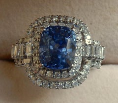 Burma 3,65ct Blauer Saphir 18k Ring & Zertifikat