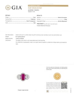 GIA Certified Burma Cabochon Ruby 5.85 Carat Diamond 3.45 Carat 18 Karat Ring