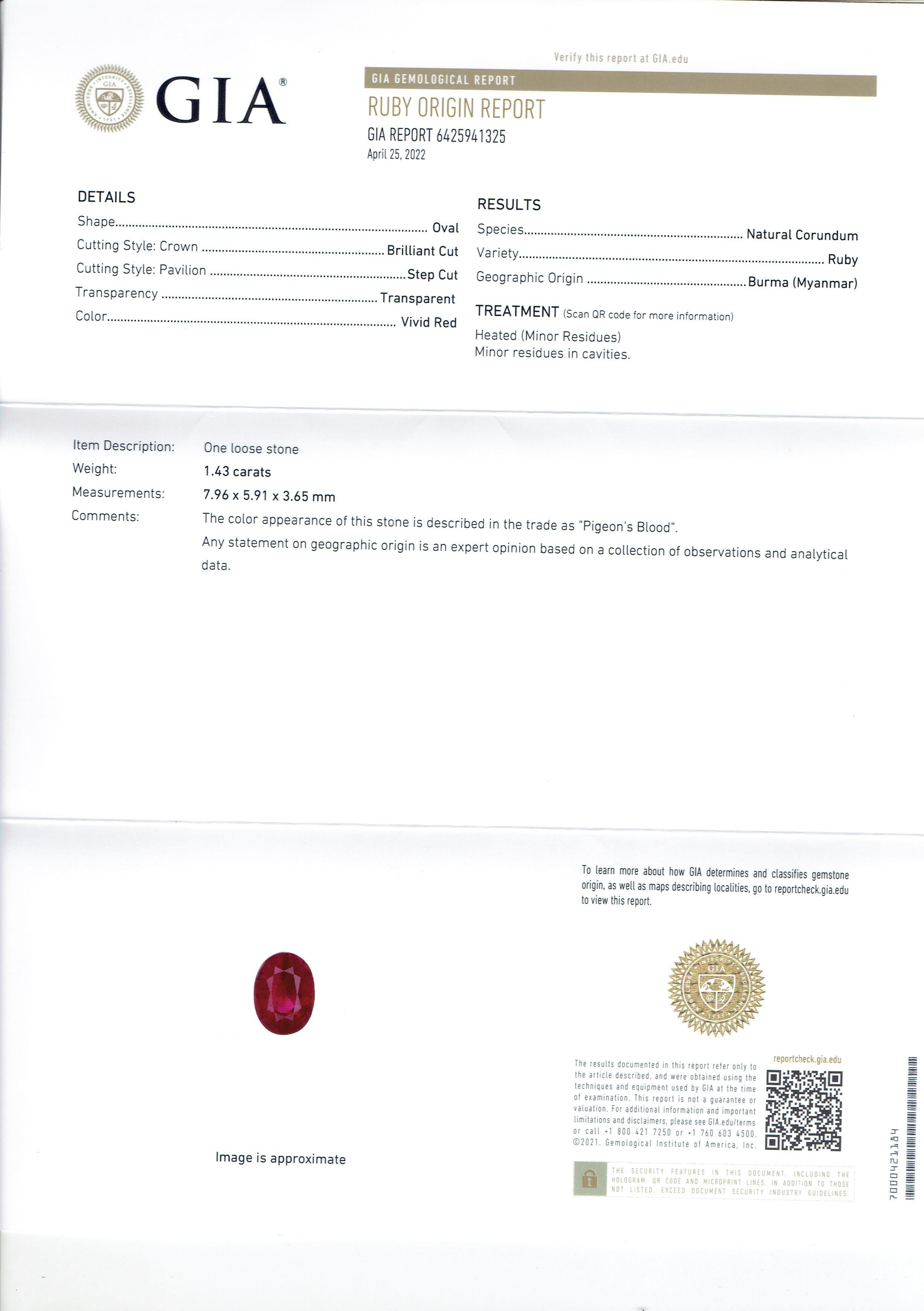 GIA-zertifizierte 2,98 Karat Burma-Rubin-Diamant-Ohrringe aus 18 Karat Weißgold im Angebot 1