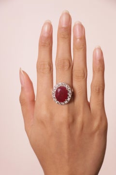 Burma (Myanmar) Ruby Cts 8.45 and Diamond Engagement Ring with GRS Certificate