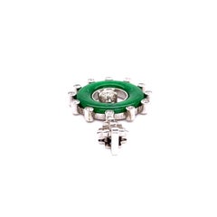 Burma Natural Jade and White Diamonds 18 Karat Gold Pendant