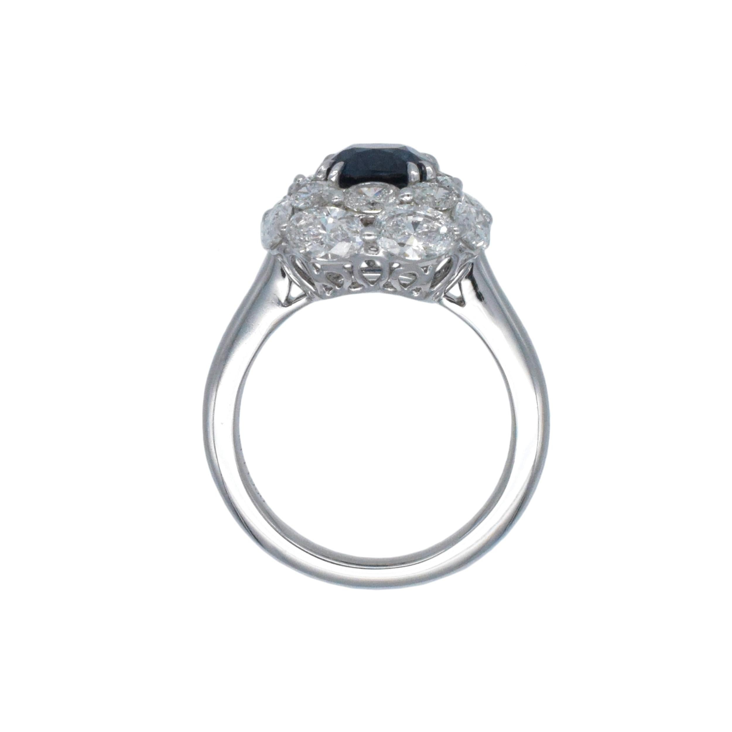 Burma No Heat  AGL zertifizierter Saphir & Diamant Ring für Damen oder Herren im Angebot