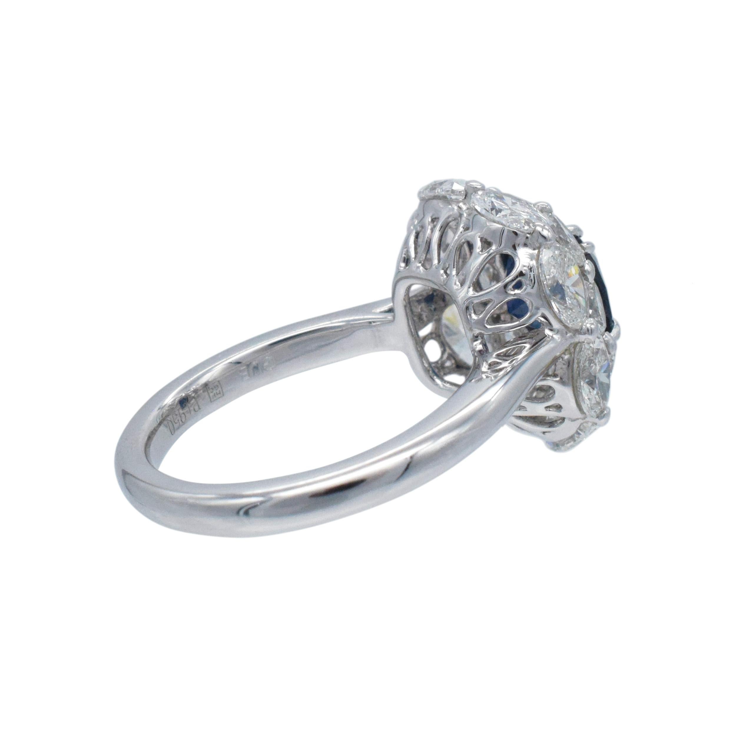 Burma No Heat  AGL zertifizierter Saphir & Diamant Ring im Angebot 2