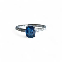 Burma No Heat Blue Sapphire Ring mit natürlichen Diamanten