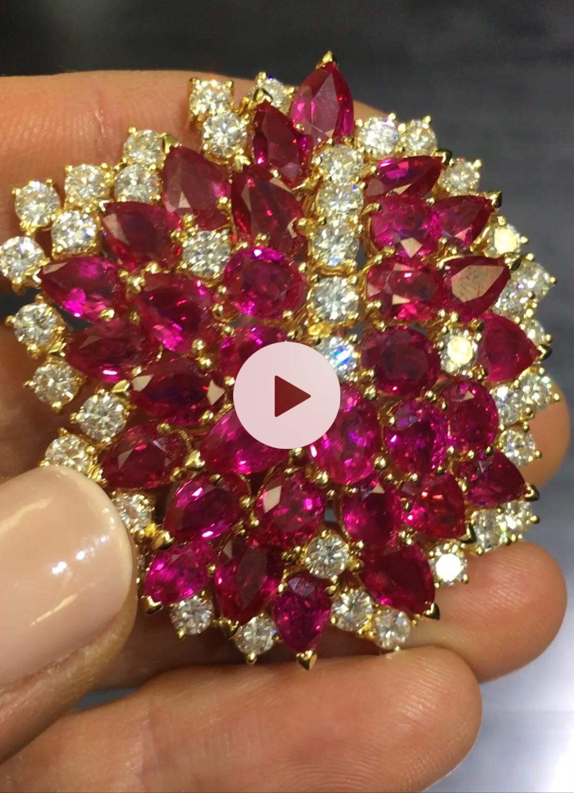 pink sapphire brooch