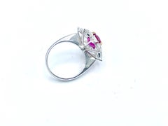 Burma No Heat Ruby and Diamond Ring