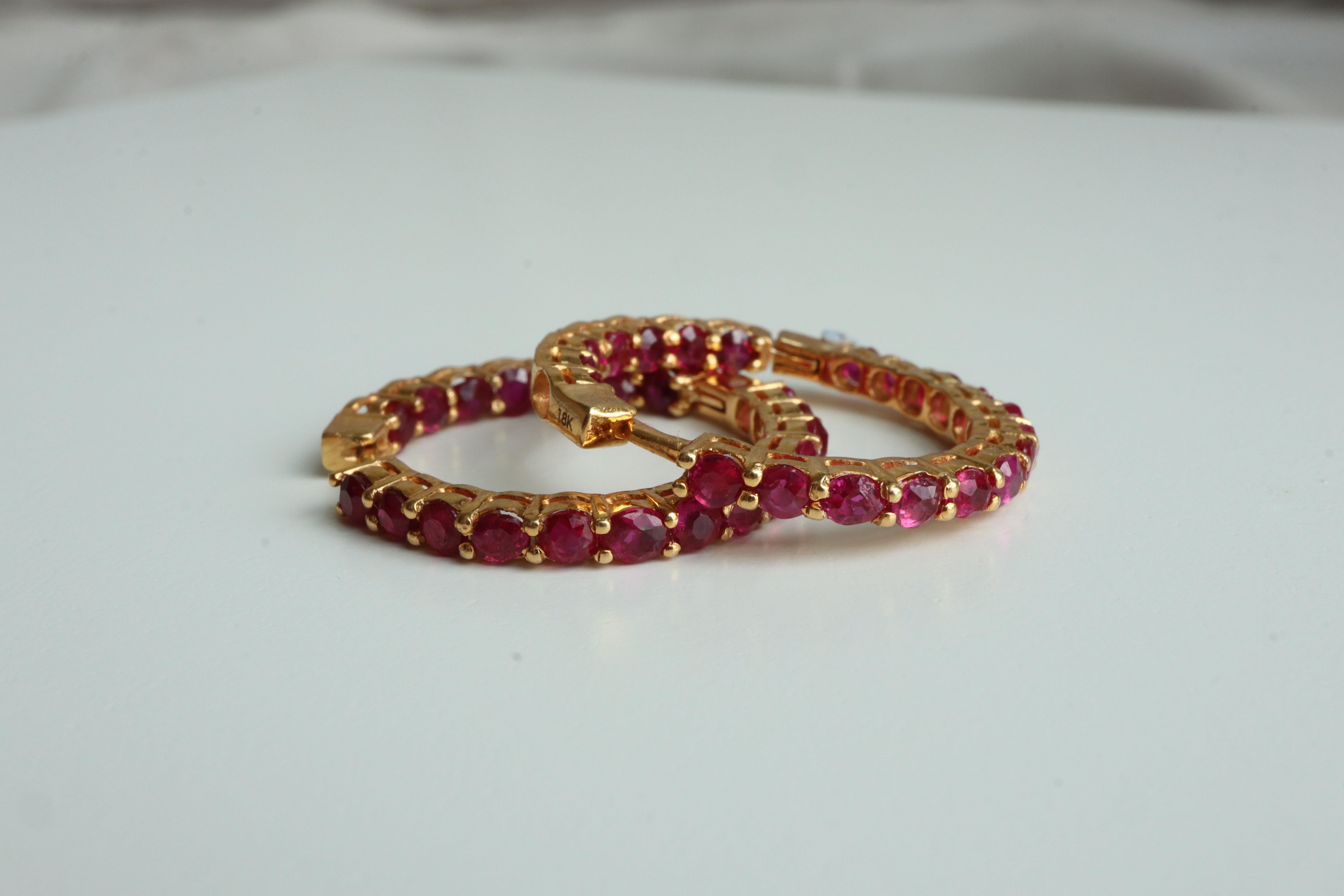 Taille mixte Burma No Heat Boucles d'oreilles en rubis en vente