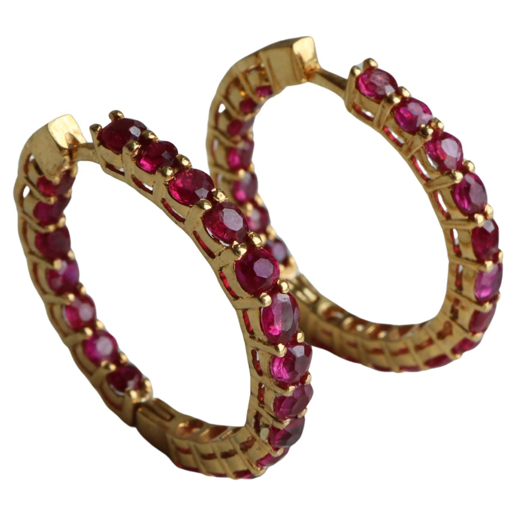 Burma No Heat Boucles d'oreilles en rubis en vente