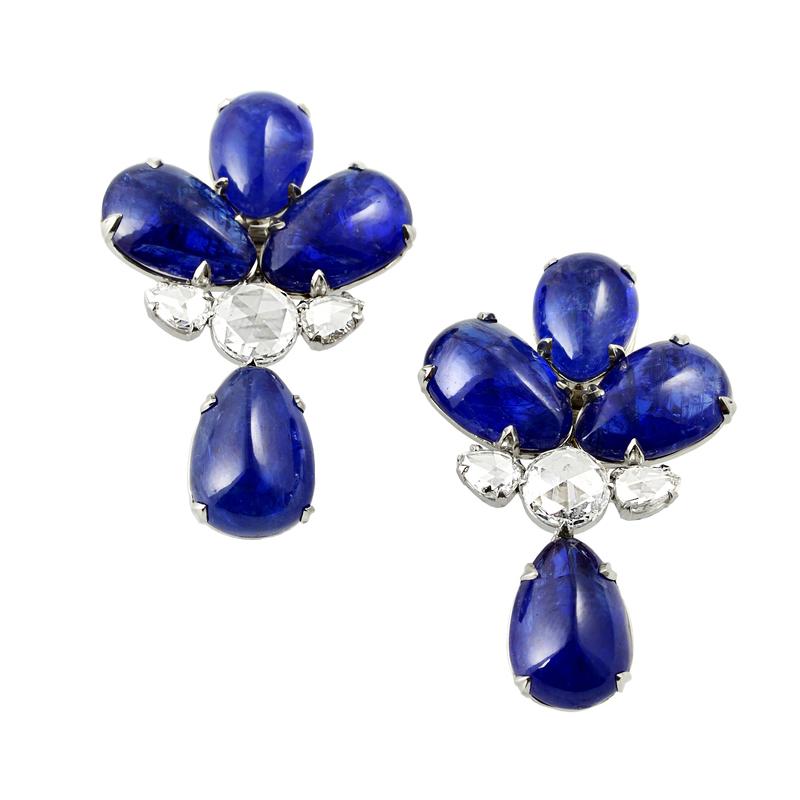 royal blue clip on earrings