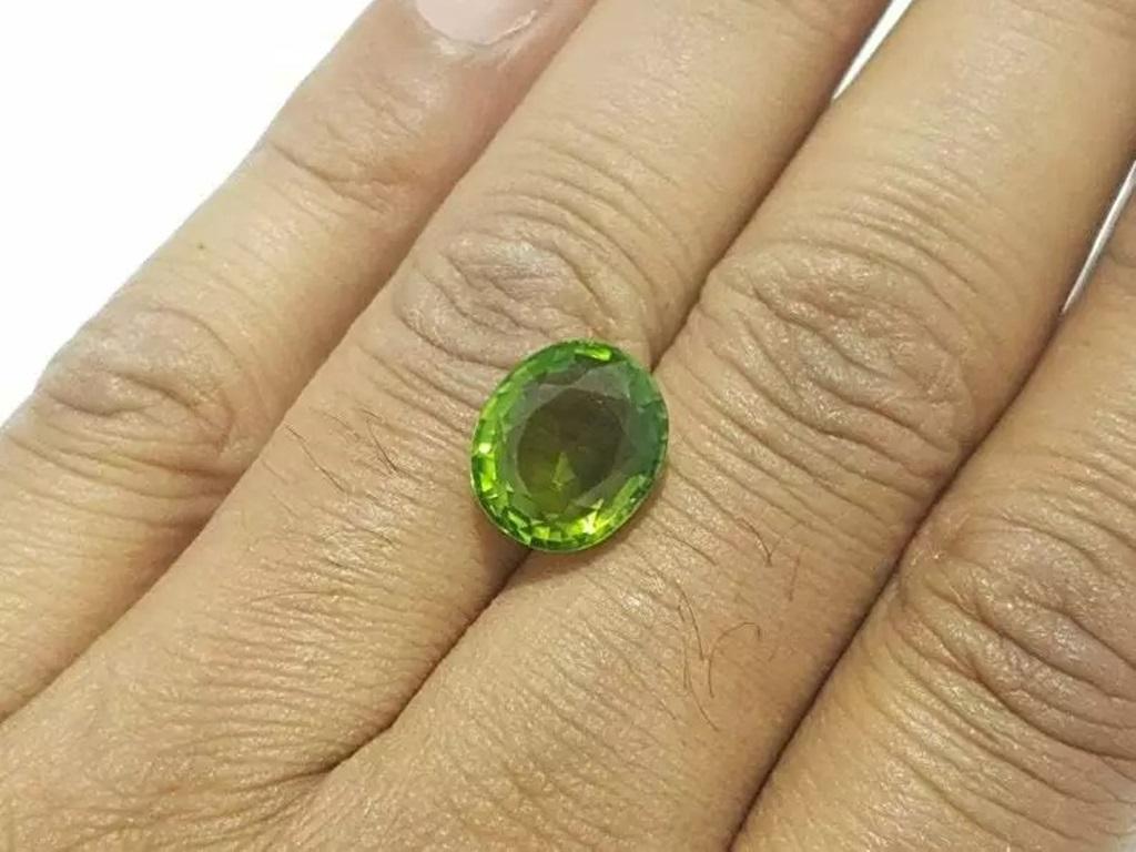 Burma Peridot 8.70Cts Cut Stone Natural Green Vintage In New Condition For Sale In Chicago, IL