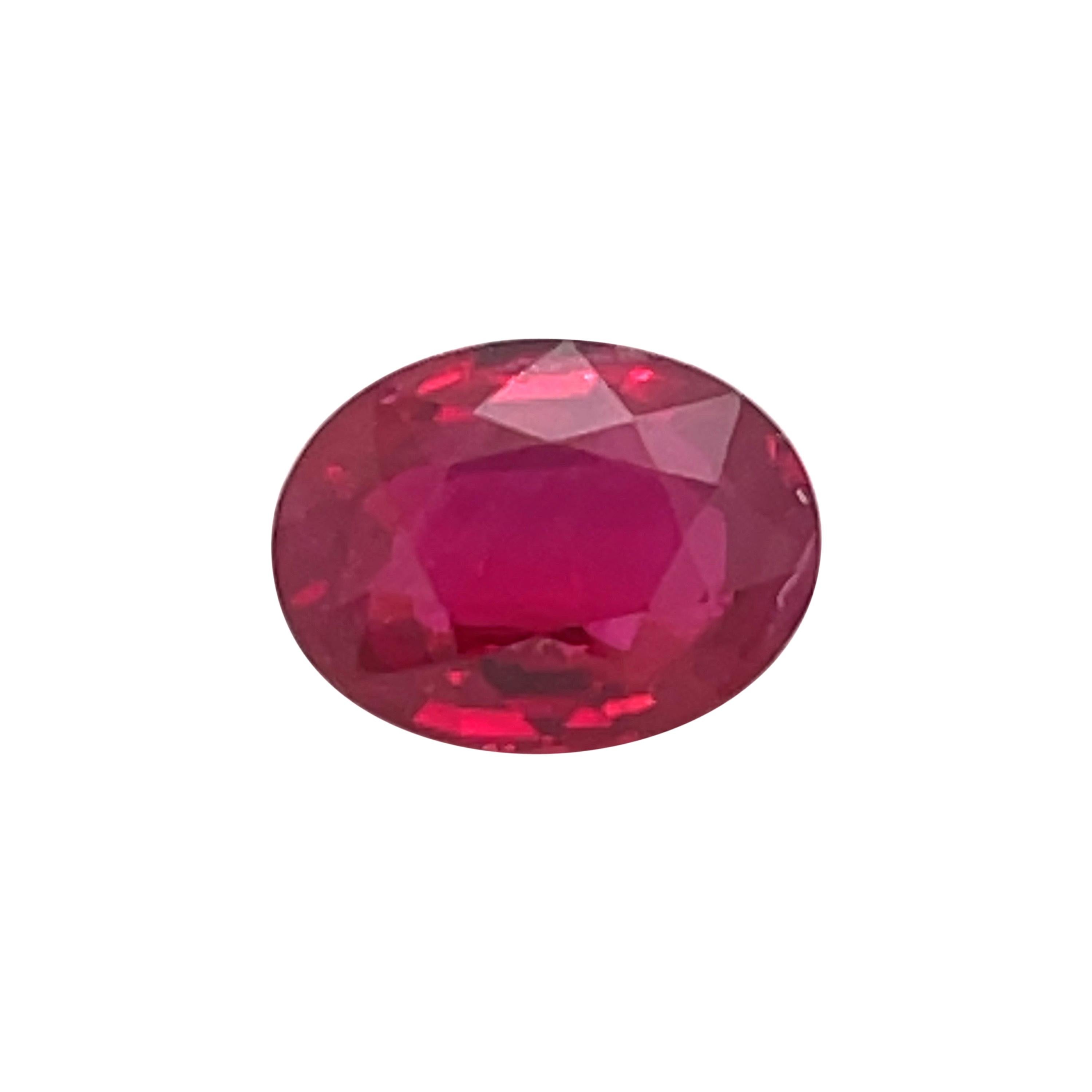 0.16 Cts Natural Burma Ruby Loose Gemstone Oval Cut