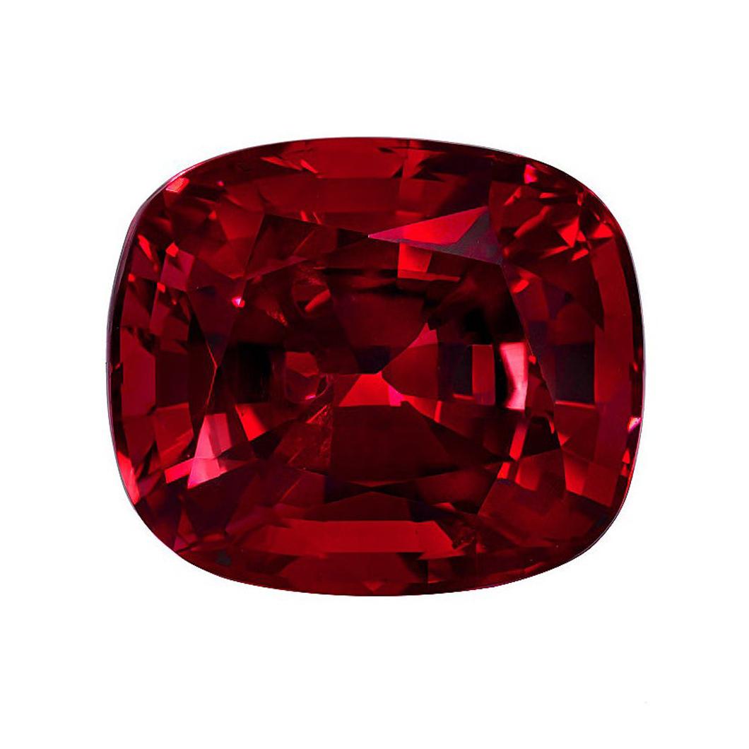 Cushion Cut Red Spinel Ring Stone 5 Carat Classic Burma Loose Gemstone For Sale