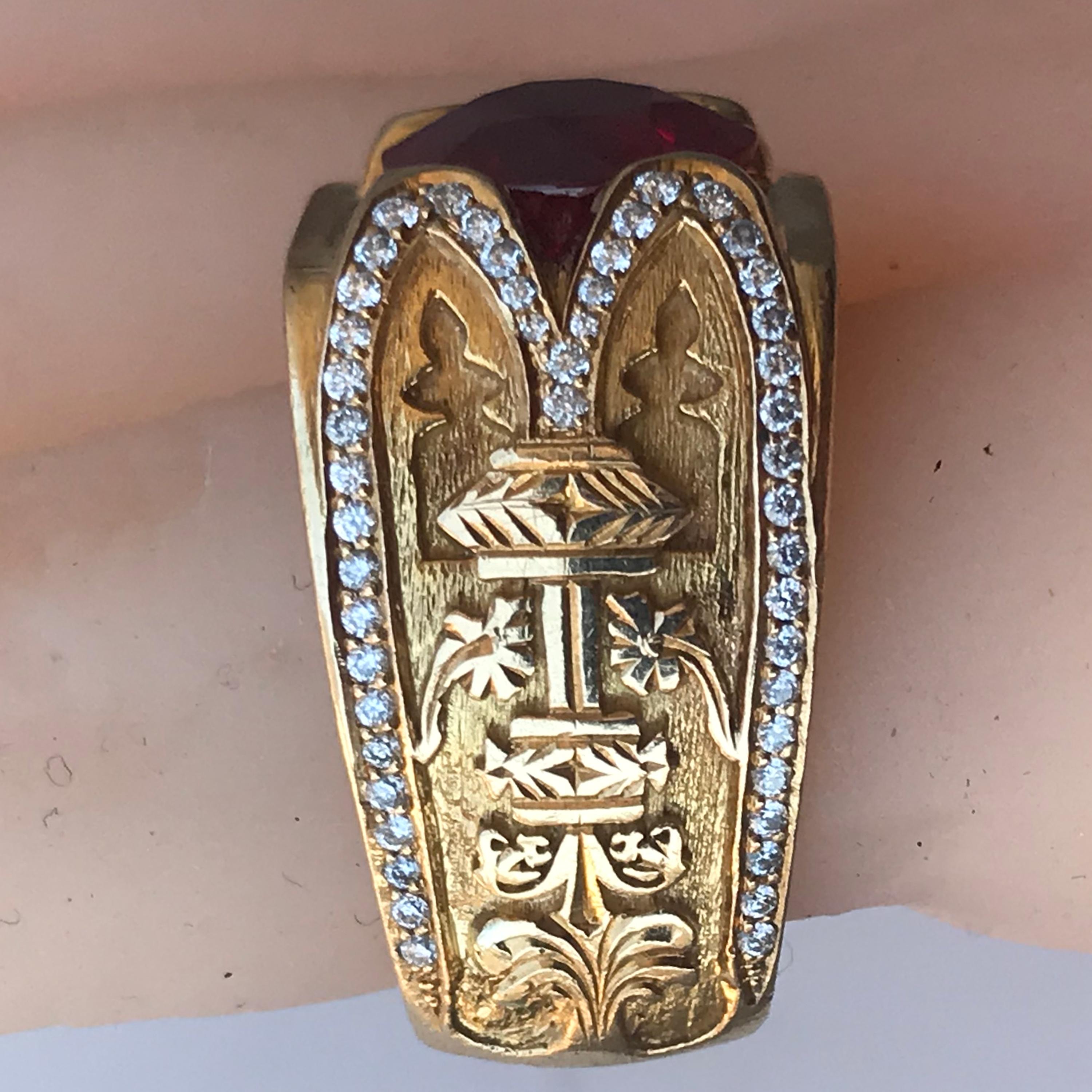 mens burmese ruby ring