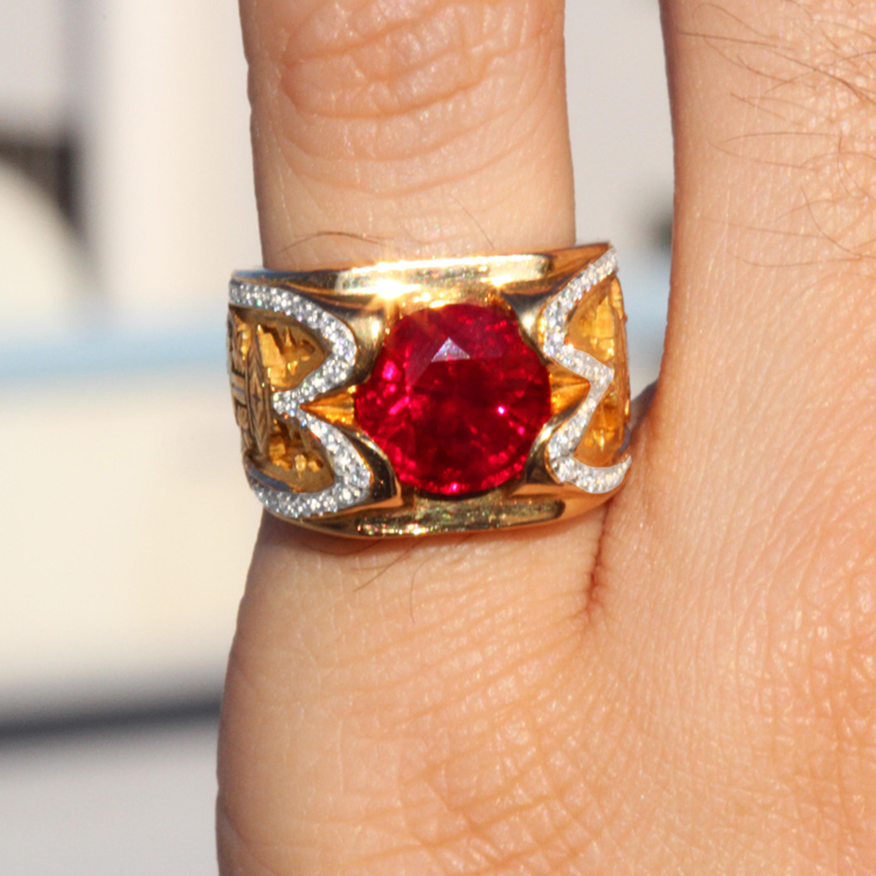 men's burmese ruby ring