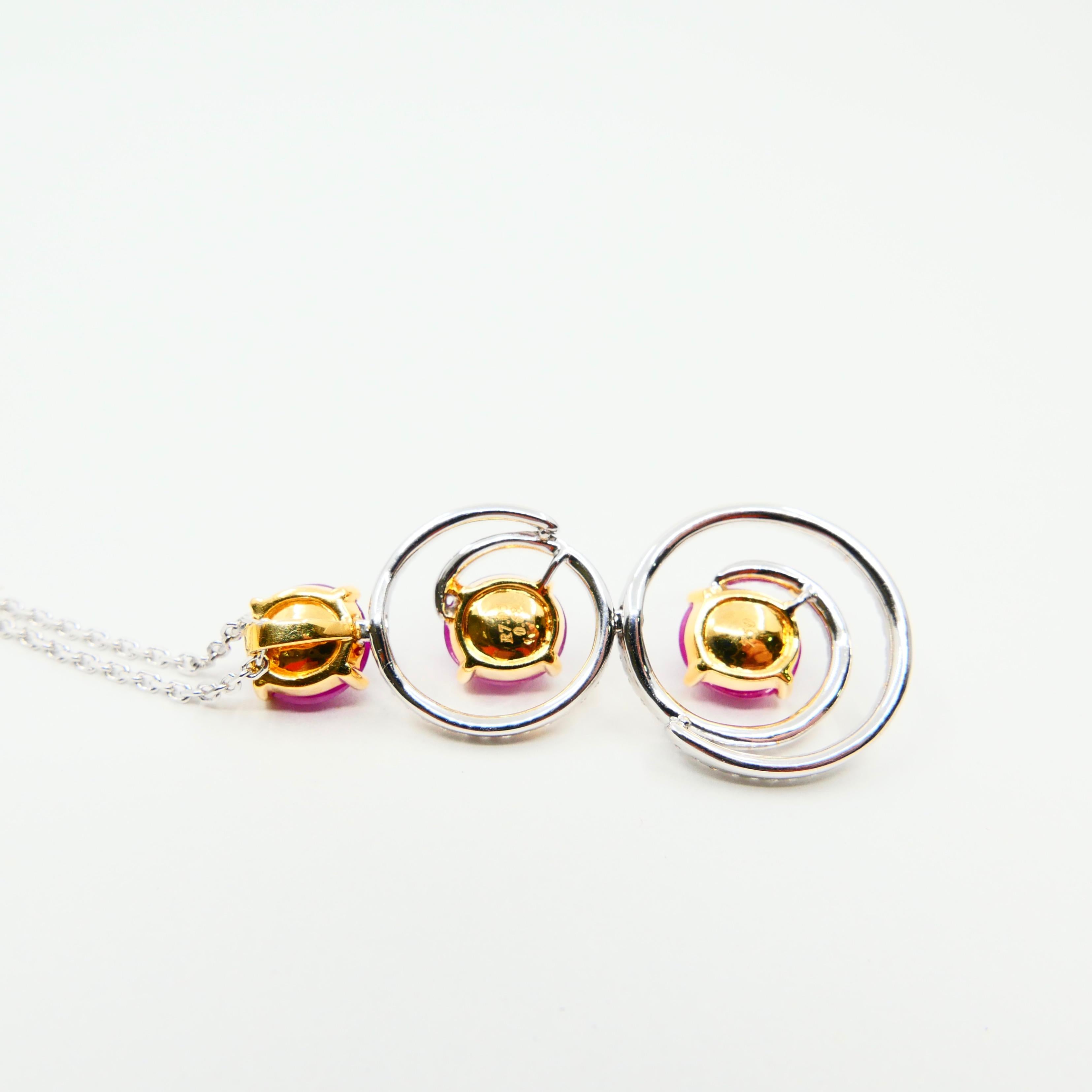 Burma Ruby 7.05 Carat and Diamond Pendant Drop Necklace, Elegant Design 1