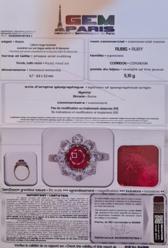A Vintage Burma Ruby And Diamond Cluster Ring