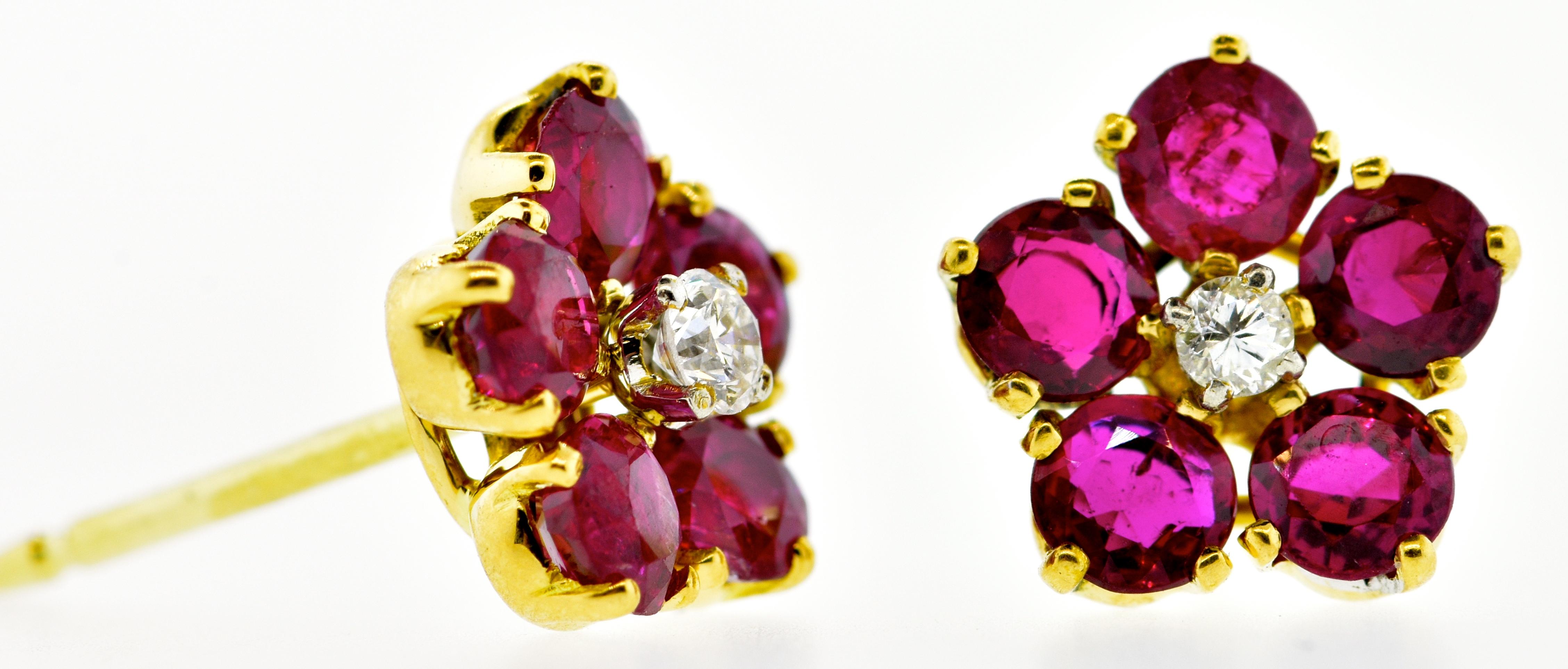 Contemporary Burma Ruby and Diamond Earrings by Pierre/Famille