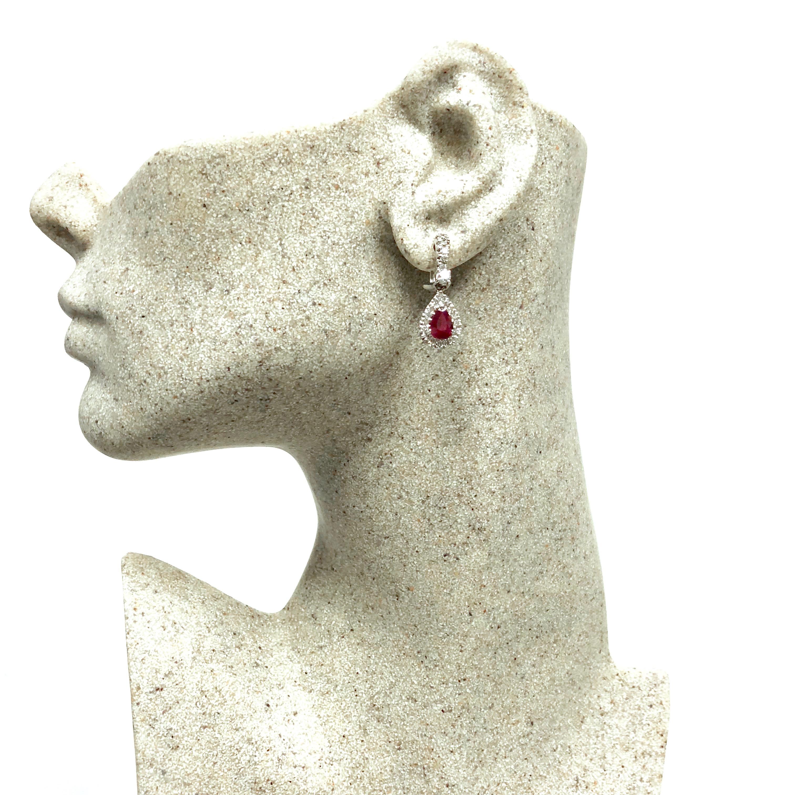 Burma Ruby and Diamond Earrings 1
