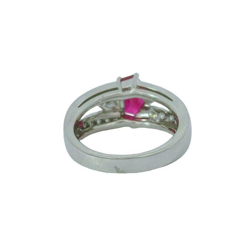 Modern Burma Ruby and Diamond Ring, Certified For Sale