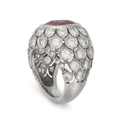 Burma Ruby and Diamond Ring