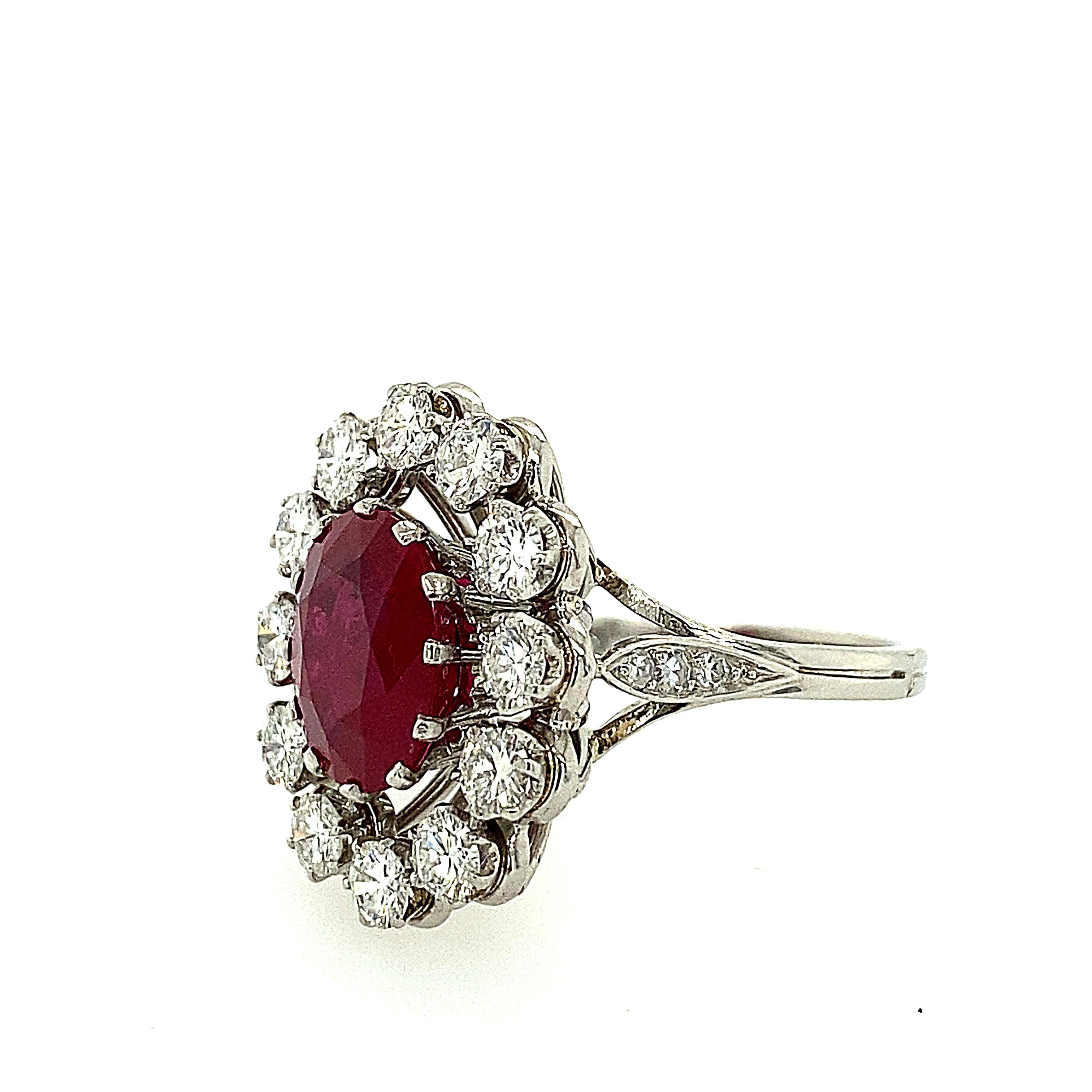 Art Deco Burma Ruby and Diamond Ring