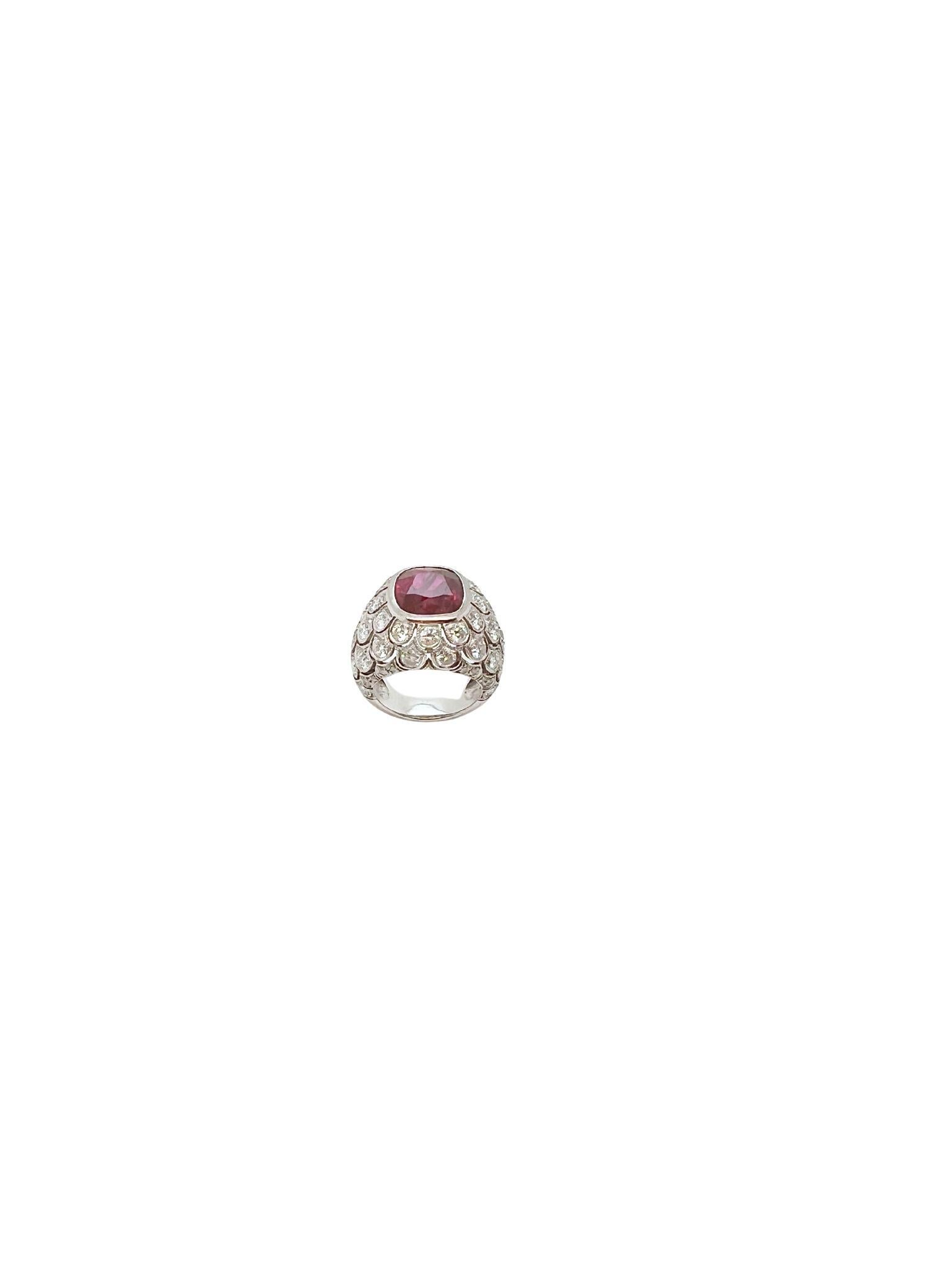 Anello con rubino e diamante Burma in vendita 1