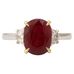 Burma Ruby and Diamond Ring 
