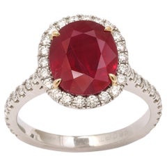 Burma Ruby and Diamond Ring