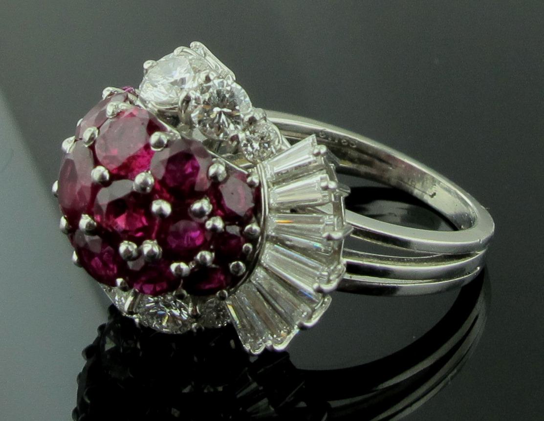 Burma Ruby and Diamond Ring in White Gold 1