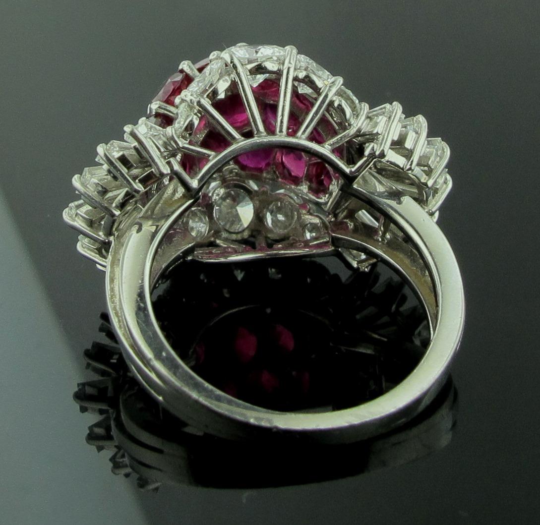 Burma Ruby and Diamond Ring in White Gold 2