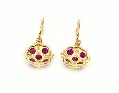 Burma Ruby and Fancy Yellow Diamond Earrings