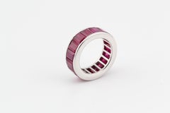 Burma Ruby and Platinum Band Size 6 with GIA Report